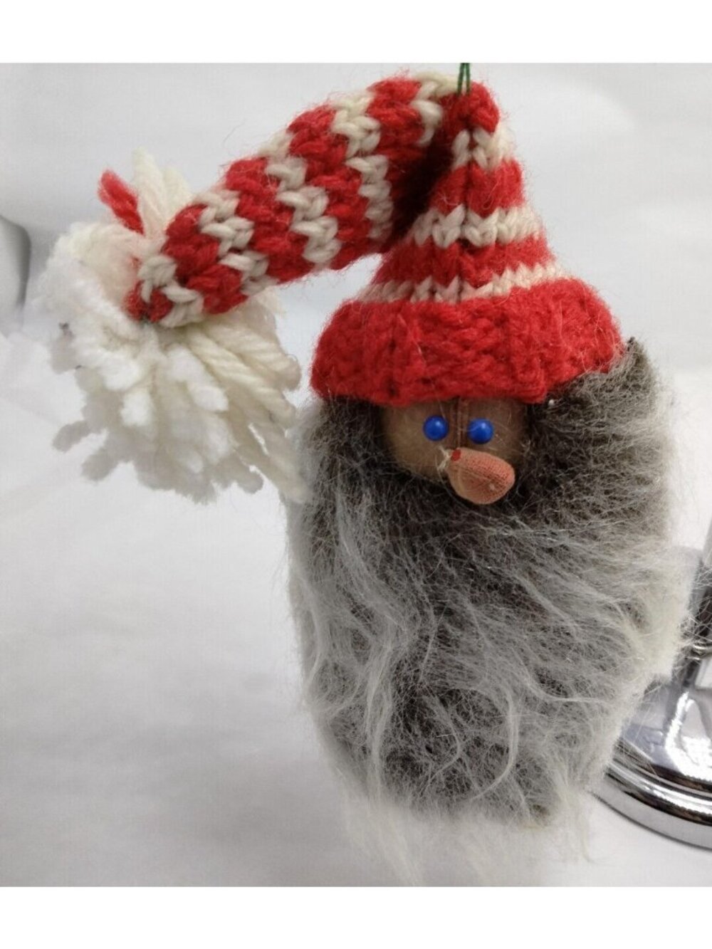 Vintage Pine Cone Gnome Christmas Ornament Dwarf Elf Handmade